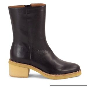 Sessun, Gustavia black leather boots with crepe sole. Size 36, or size 6.